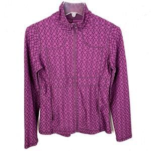 Prana Womens Grape Jacquard Stretch Polyester Nylon Purple Full Zip Size XS